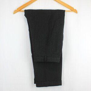 Lauren Ralph Lauren Petite Wool Pleated Charcoal Grey Black Slacks Pants